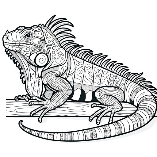 Children&#8217;s Iguana Coloring Page