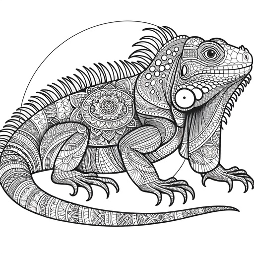Iguana Coloring for Children
