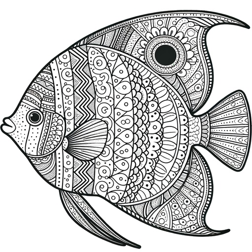 Mindful Angel Fish Coloring Page- 4 Free Printable Pages