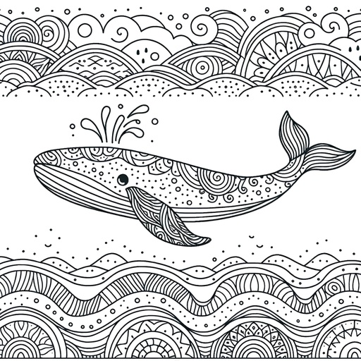 Mindful Humpback Whale Coloring Page