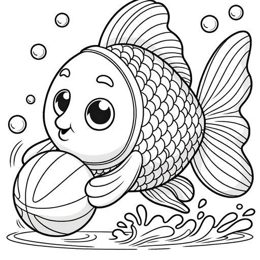 Sporty Goldfish Coloring Page