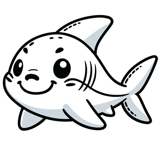 Cute Great White Shark Coloring Page