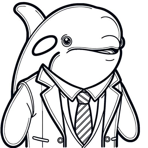 Killer Whale in Suits Coloring Page