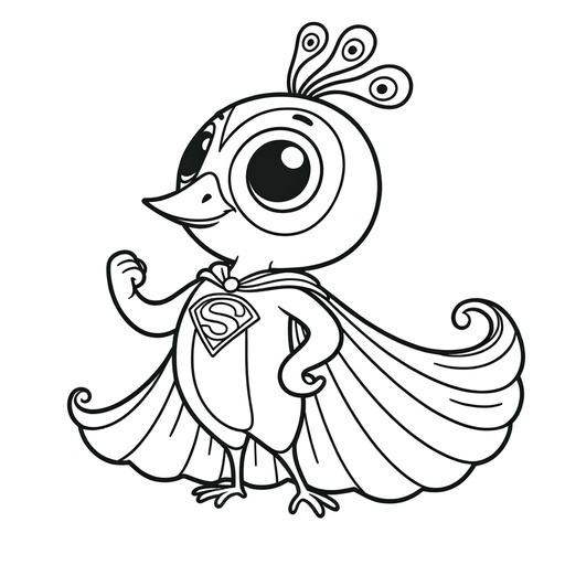 Superhero Peacock Coloring Page