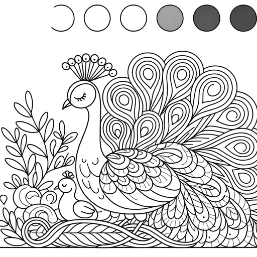 Professional Peacock Coloring Page