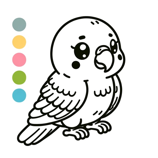 Simple Parakeet Coloring Page