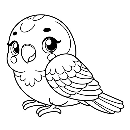 Cute Parakeet Coloring Page