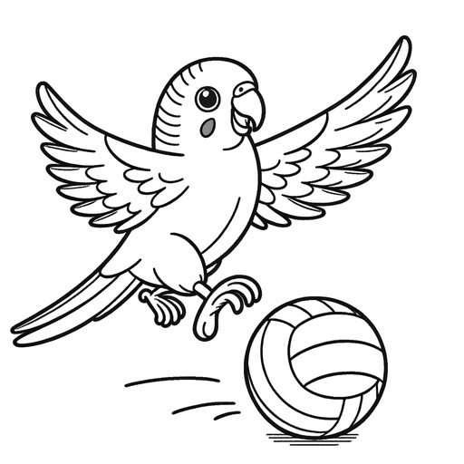 Sporty Parakeet Coloring Page