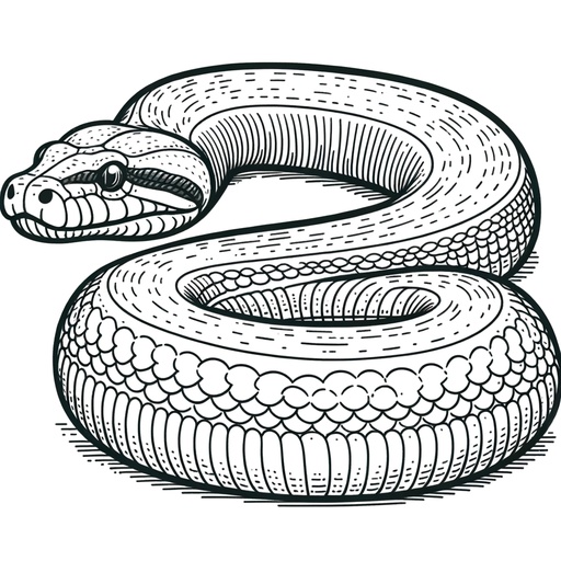 Simple Anaconda Coloring Page