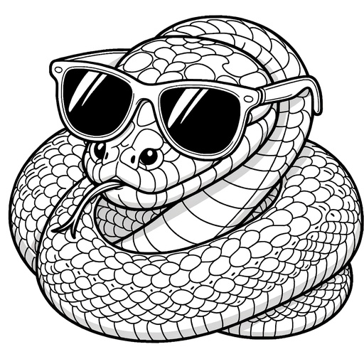 Anaconda in Sunglasses Coloring Page