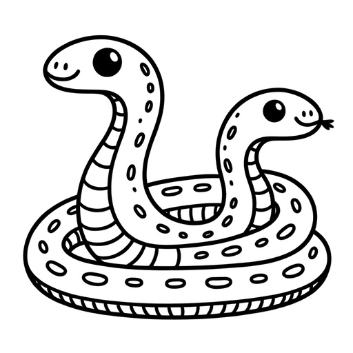 Cute Anaconda Coloring Page