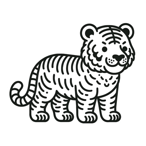 Simple Tiger Coloring Page