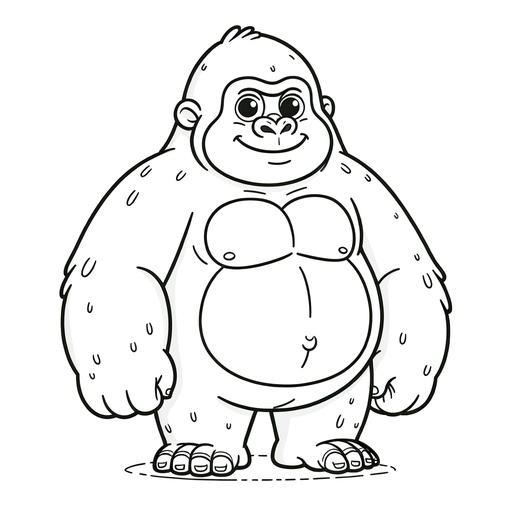 Simple Gorilla Coloring Page