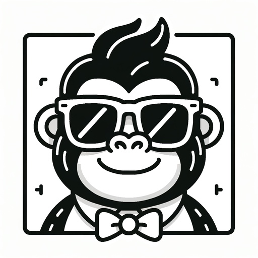 Gorilla in Sunglasses Coloring Page