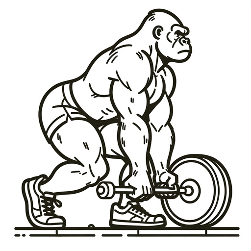 Sporty Gorilla Coloring Page