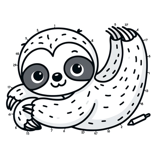 Cute Sloth Coloring Page