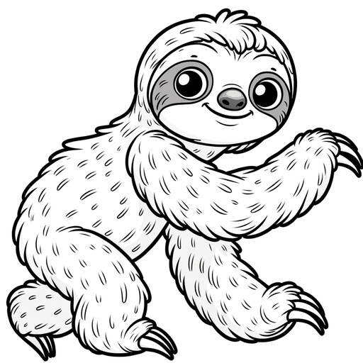 Action Sloth Coloring Page