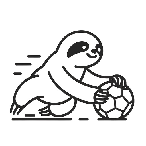 Sporty Sloth Coloring Page