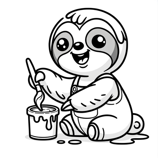 Professional Sloth Coloring Page