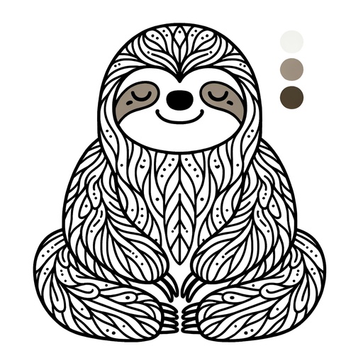 Mindful Sloth Coloring Page