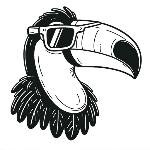 Toucan in Sunglasses Coloring Page