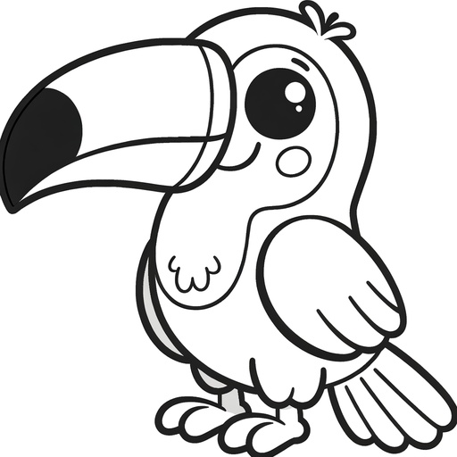 Cute Toucan Coloring Page