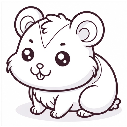 Cartoon Hamster Coloring Page
