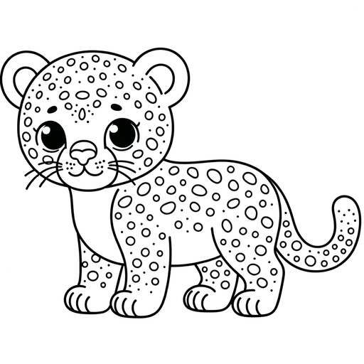 Simple Leopard Coloring Page