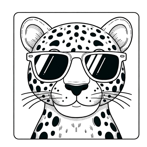 Leopard in Sunglasses Coloring Page