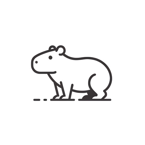 Simple Capybara Coloring Page