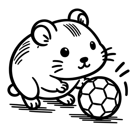 Sporty Hamster Coloring Page