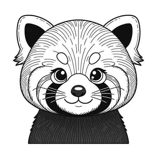 Simple Red Panda Coloring Page