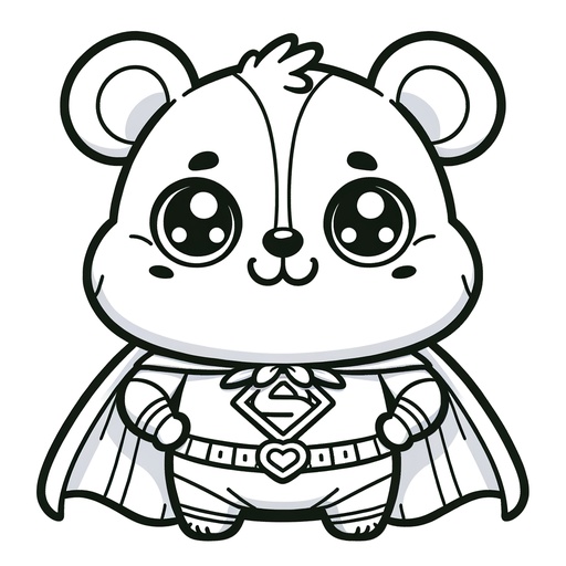 Superhero Hamster Coloring Page