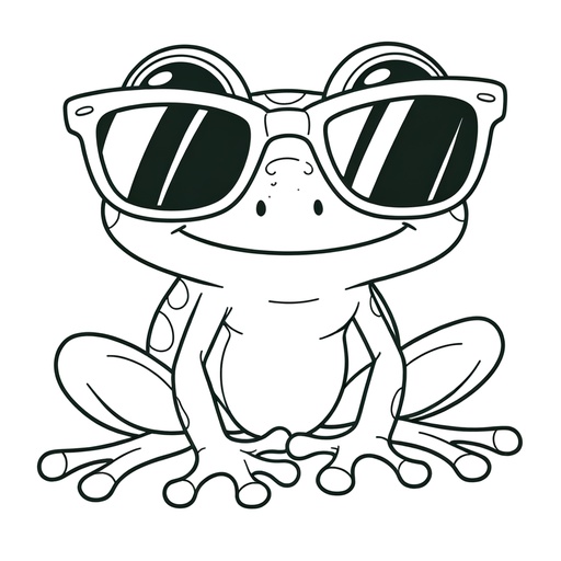 Tree Frog in Sunglasses Coloring Page