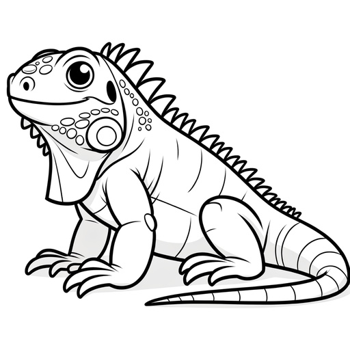 Cartoon Iguana Coloring Page