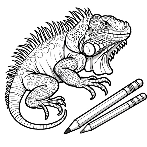 Professional Iguana Coloring Page
