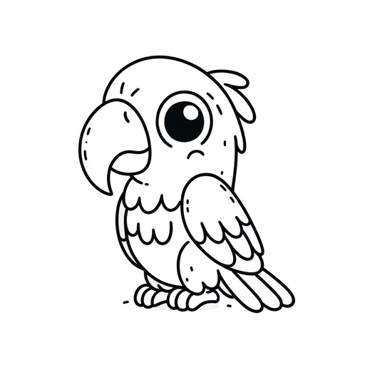 Cute Macaw Coloring Page