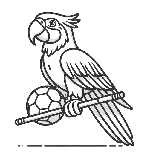 Sporty Macaw Coloring Page