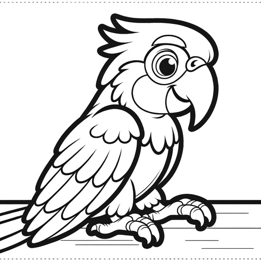 Professional Macaw Coloring Page