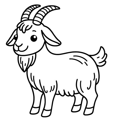 Simple Goat Coloring Page