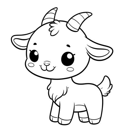 Cute Goat Coloring Page