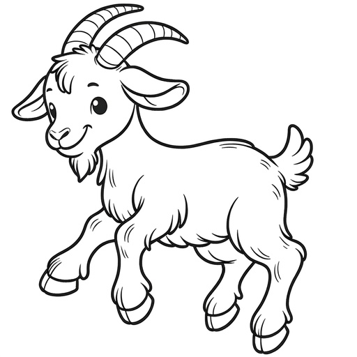 Action Goat Coloring Page