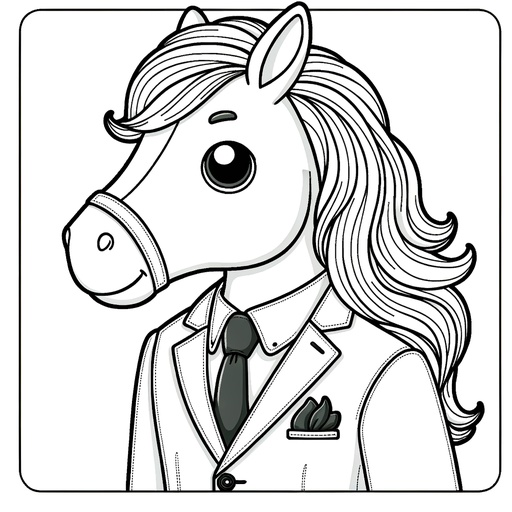 Horse in a Suit Coloring Page