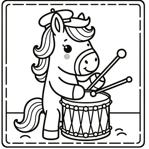 Musical Horse Coloring Page