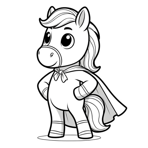 Superhero Horse Coloring Page