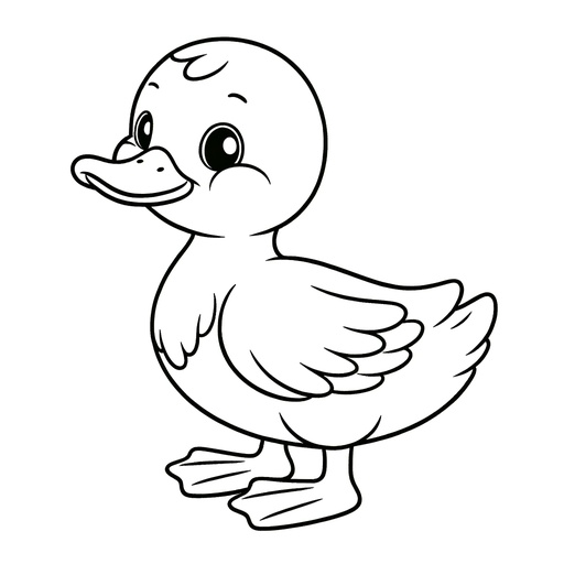 Simple Duck Coloring Page- 4 Free Printable Pages