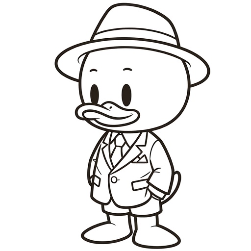Duck in a Suit Coloring Page