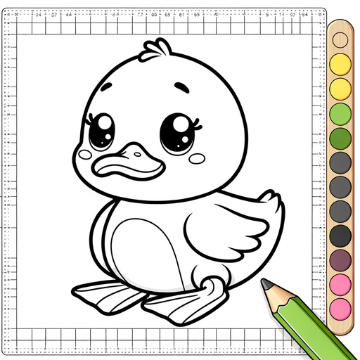Cute Duck Coloring Page