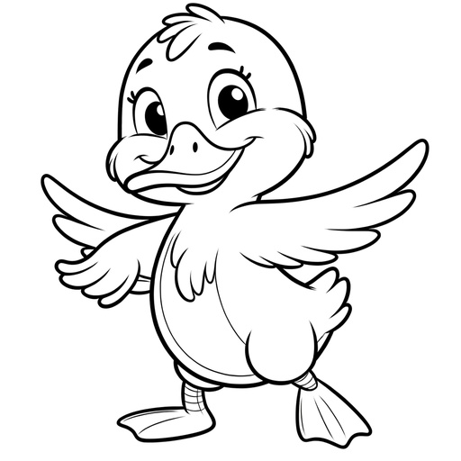 Action Duck Coloring Page