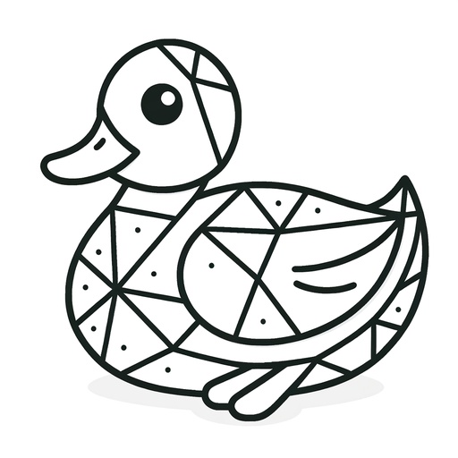 Geometric Duck Coloring Page